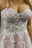 Princess Sweetheart Pink and White Tulle Long Formal HZ0307