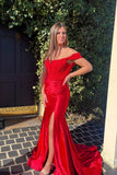 Elegant Champagne Off the Shoulder Mermaid Long Prom HZ0307