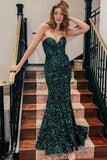 Sweetheart Blue Sequin Mermaid Long Formal HZ0307