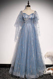 Blue A-line Tulle Fairy Dress with Short HZ0307