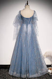 Blue A-line Tulle Fairy Dress with Short HZ0307