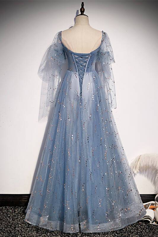 Blue A-line Tulle Fairy Dress with Short HZ0307