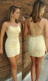 LTP1138,Tight short homecoming dresses,pastel yellow lace mini evening HZ0307