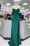 Sweetheart Green Appliques Sheath Long Prom HZ0307