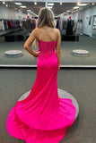 Beaded Hot Pink Corset Mermaid Long Formal HZ0307